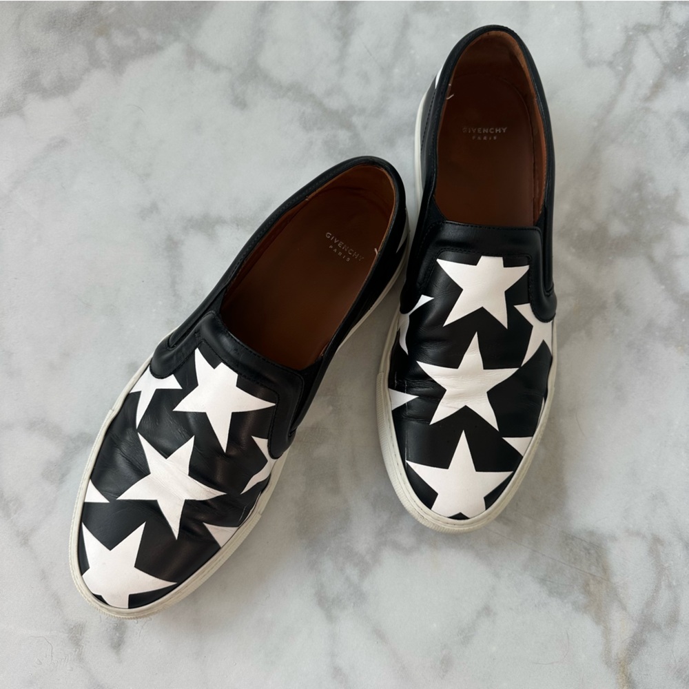 Givenchy Black and White Star Skate Slip-On Sneakers EU 40.5 / US 10